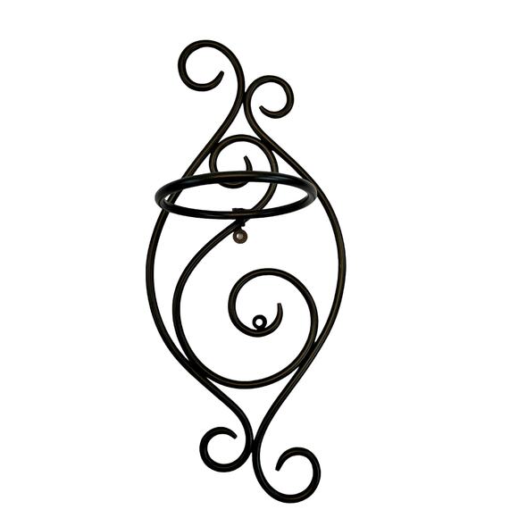 Partylite Slim Hurricane Sconce P8905 14" Black Metal Sconce Candle Holder Wall - Picture 3 of 4